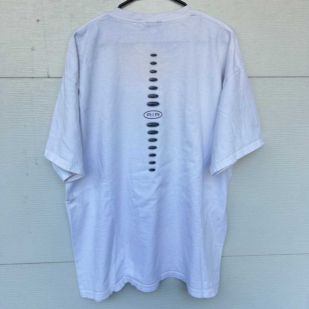 Vintage Nike Air Max Spine Graphic T-Shirt XL White Y2K Tee RARE
